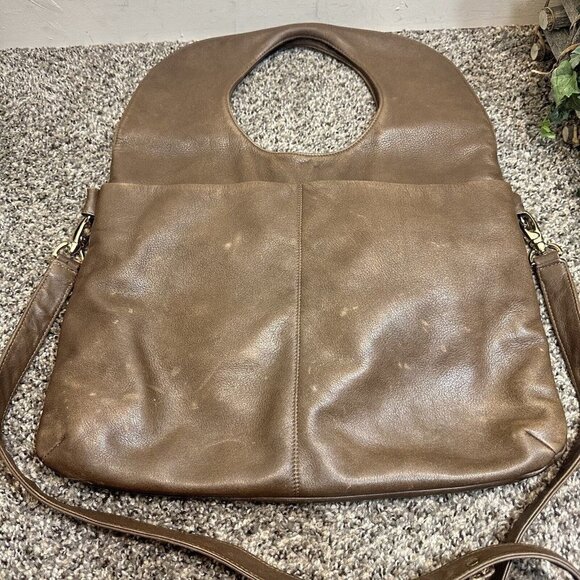 Azra Bracelet Bag Hobo Large Shoulder Bag Brown Leather Crossbody Strap - Picture 5 of 6